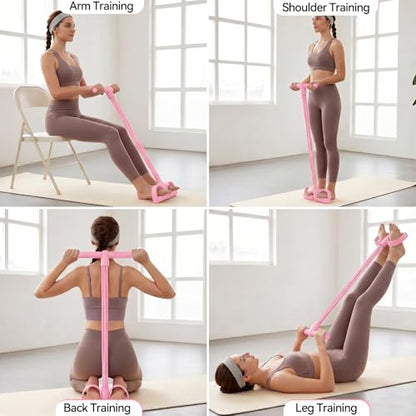 6 Tube Foot Resistance Bands with Handles, Workout Resistance Bands for Arms & Legs, Fitness Stretch Bands for Women Exercise & Yoga Full Body Workout