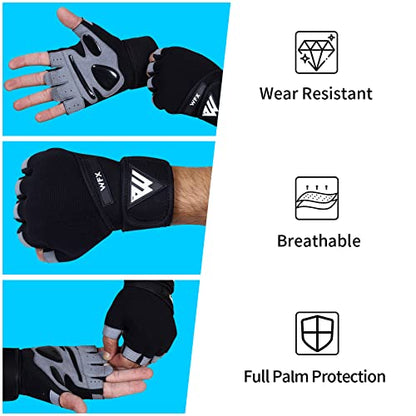 Gym Gloves Training Weight Lifting Gloves for Men Women Wrist Support Padded Extra Grip Palm Protection Fitness Workout Gloves Cycling,Hanging,Pull ups,Breathable