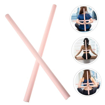 KOMBIUDA Yoga Sticks 2-Pack 23.62In Hunchback Correction Rods Lightweight Back Stretching Tools with Slip-Resistant Surface for Pilates Yoga and Daily Exercise