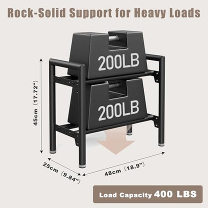 Dumbbell Rack Stand Only, 400LBS Capacity Weight Rack for Home Gym Storage, Adjustable Weight Storage Racks, Heavy-Duty Kettlebell Rack