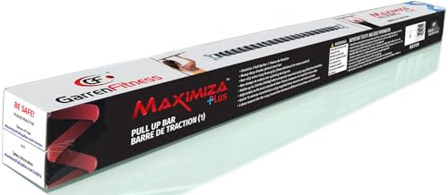 Maximiza Plus Pull Up Bar V2 – Wide Doorway Pullup Bar/Chinup Bar with 3 Sets of Screw-in Door-Mounts – Only for Doors Wider Than 36 Inches (Adjustable Width 36 to 50 Inches)