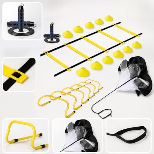 Agility Ladder Training Kit, Speed Ladder & Soccer Cones, for Basketball Training - style: Speed Agility Training Set VI