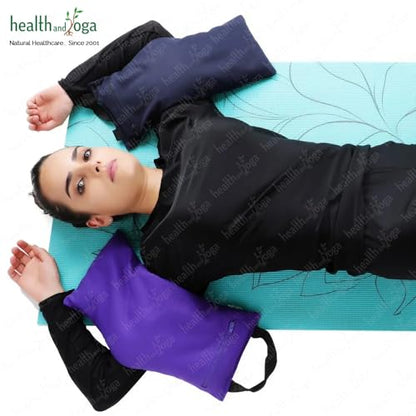 HealthAndYoga(TM) Yoga Sand Bags - Double Bag with Inner Waterproof Bag - Prop for Adding Weight and Support (Purple)