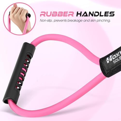 Resistance Bands, Figure 8 Resistance Band, Exercise Bands with Handles, Weights Workout Bands for Arms, Back, Shoulder, Leg, Physical Therapy, Pilates, Home Workout Equipment That Replace Dumbbells - color: 1-Pink