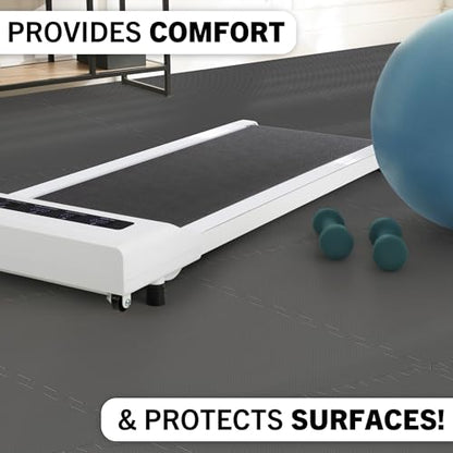 EVA Foam Mat Tiles 18-Pack - 72 SQ FT of Interlocking Padding for Garage, Playroom, or Gym Flooring - Workout Mat or Baby Playmat by Stalwart (Gray)