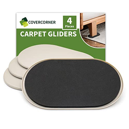 Furniture Sliders for Carpet 4 PCS - 9 1/2" Beige - size: 4 PCS 9 1/2 inch Beige