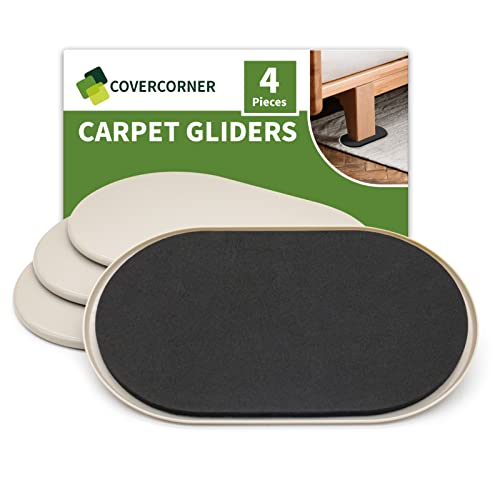 Furniture Sliders for Carpet 4 PCS - 9 1/2" Beige - size: 4 PCS 9 1/2 inch Beige