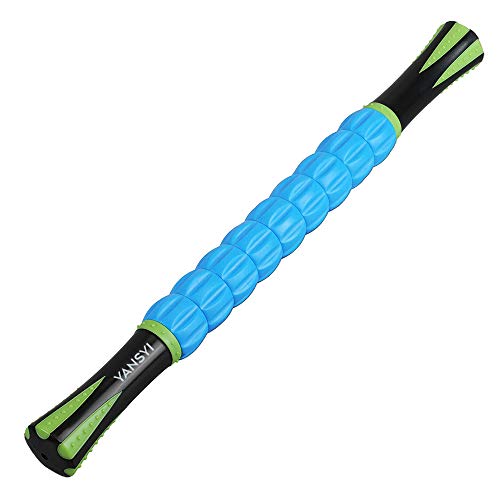 YANSYI Professional 9-Roller Deep Tissue Massage Stick - Portable Muscle Recovery Roller for Athletes, Relieves Post-Workout Soreness & Leg/Back Pain - Portable Physio Tool (Blue 2) - color: Blue 2