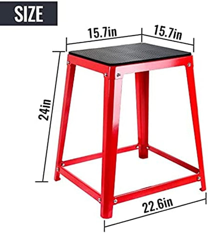 Plyometric Platform Box, Plyometric Box Jump Set For Home Gym Training, Conditioning, Strength Training - color: 24'' Red