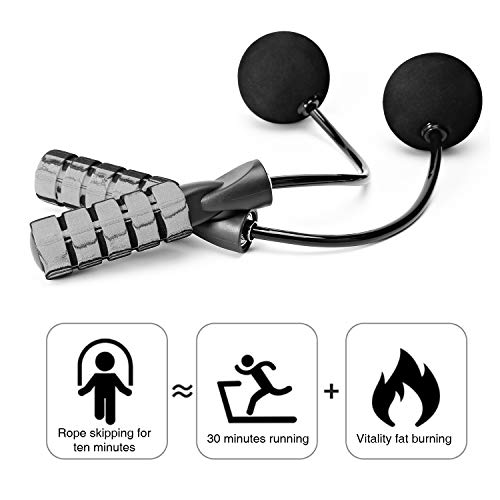 Jump Rope, Training Ropeless Skipping Rope for Fitness, Adjustable Weighted Cordless Jump Rope for Men and Women
