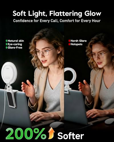 Computer Lighting for Video conferencing with Flexible Clip, 50 Modes - color: White 1 PSC