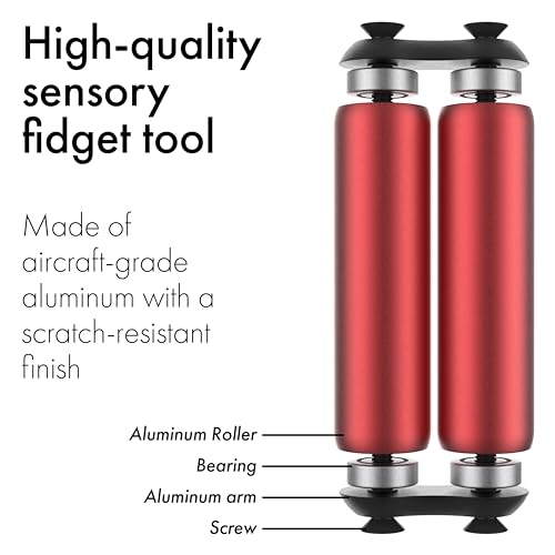ONO Roller - Handheld Fidget Toy for Adults | Help Relieve Stress, Anxiety, Tension | Promotes Focus, Clarity | Compact, Portable Design (Red, Junior Size - Aluminum) - size: Junior Size, style: Aluminum - Red