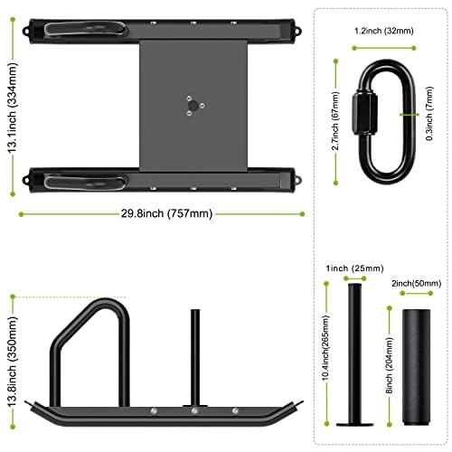 Kipika Weight Sled, Workout Sled, Fitness Strength Training Sled, Speed Training Sled for Athletic Exercise, Speed Improvement, Easily Through Obstacles, Suitable for 1" & 2" Weight Plate - color: C- Black