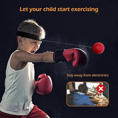 Boxing Reflex Ball, Boxing Training Ball Reflex, Boxing Ball with Headband -Hand-Eye Coordination for Men,Indoor Training Boxing Supplies Headband for Parks, Gym, Living Room, Bedroom, Courtyard