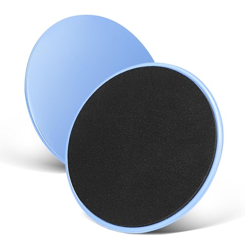 Exercise Core Sliders Core Sliding Discs, Dual Sided Workout Sliders for Full Body Workout on Carpet or Hardwood Floor, Training Abdominal Core Strength (Blue - 1 Pair)