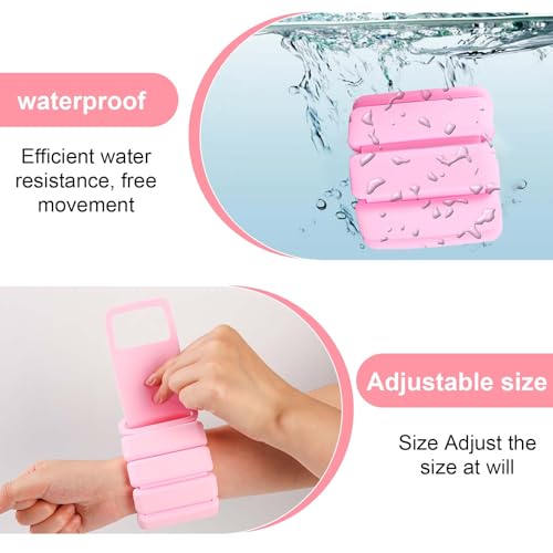 2 LB Adjustable Women's Wrist, Ankle Weights - Silicone 2-Piece Set, Waterproof, Comfortable and Breathable, Great for Yoga, Running, Swimming, Pilates - Great for Workouts