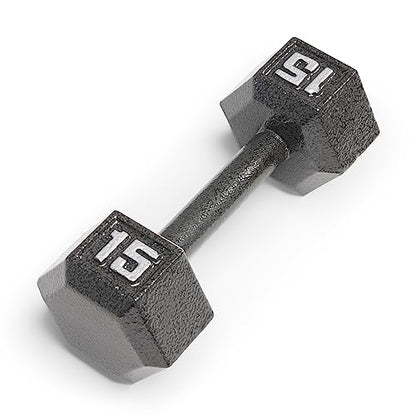 Marcy Cast Iron Hex Dumbbells Collection - Available size from 3-lb to 100-lb, SOLD INDIVIDUALLY - style: 15lbs
