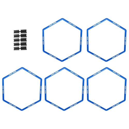 predolo 5 Pieces Agility Training Rings Sports Footwork Ladder Exercise Equipment Set Multifunction Speed Training Portable Construction Suitable for - color: Blue