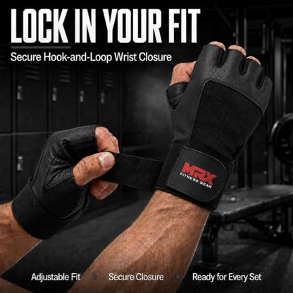 MRX Weight Lifting Gloves Gym Fitness Exercise Bodybuilding Workout Powerlifting - color: Black, size: XX-Large