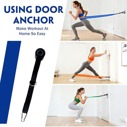 Resistance Bands for Working Out, Pull Up Assistance Bands, Exercise Bands for Men and Women, Workout Bands, Resistance Bands Set with Door Anchor, Muscle Training, Home Workout