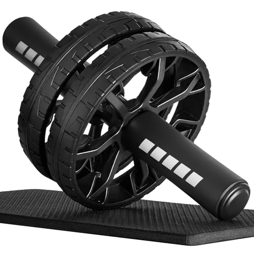 Upgraded Ab Roller Wheel, Abdominal Core Workout Equipment for Home Gym with Knee Pad, Full Body Strength Training Fitness Tool for Men and Women