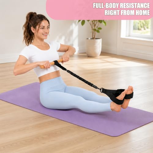 Pedal Resistance Bands with Handles for Women & Men - color: Black