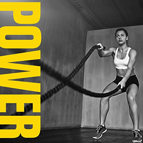 TKO Battle Rope for Strength Training, Cardio Workout, Cross Fit Training with Rubberized Easy Grip, Available in 18ft, 30ft, 40ft