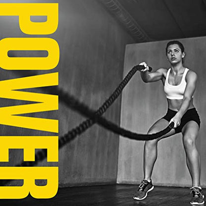 TKO Battle Rope for Strength Training, Cardio Workout, Cross Fit Training with Rubberized Easy Grip, Available in 18ft, 30ft, 40ft