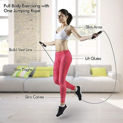 Jump Rope, Rapid Speed Jumping Rope Cable with Ball Bearings for Women, Men, and Kids, Adjustable Steel Jump Rope with Foam Handles for Home Gym Exercise Fitness Workout Equipment & Slim Body - color: Red & Black