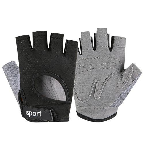 Fingerless Cycling Gloves Men Women Breathable Mesh Anti-Slip Workout Gloves for Fishing Gym Exercise Fitness Rowing - size: Medium