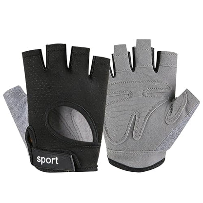 Fingerless Cycling Gloves Men Women Breathable Mesh Anti-Slip Workout Gloves for Fishing Gym Exercise Fitness Rowing - size: Large