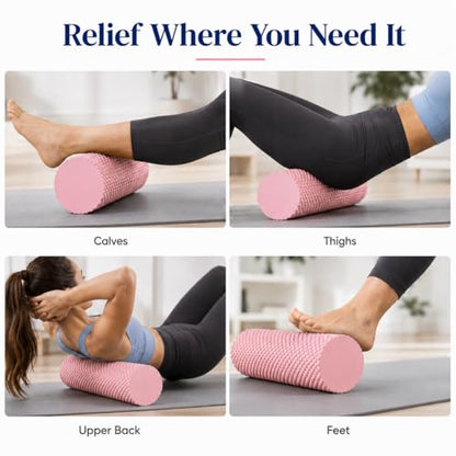 Foam Yoga Column, 2026 Upgrade Eva Long Foam Rollers with Trigger Point, Standard Foam Roller High-Density Massage Roller for Home Gym Travel Muscle Relif (Pink) - color: Pink