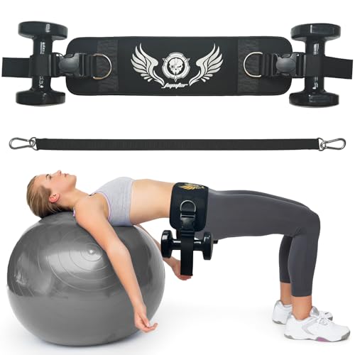 Jupiter 2-in-1 Hip Thrust Belt for Women & Men – Heavy Duty Glute Workout Equipment for Dumbbell, Kettlebell & Plate Exercises – Supports 300 lbs – Weighted Dip Belt for Home & Gym Workouts - color: Gray