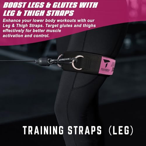 Thigh Ankle Strap Adjustable Neoprene Padded, Ankle Leg Cuffs with Resistance Bands for Leg Butt Training Workout Equipment, Strength Training,Hip Gluteus