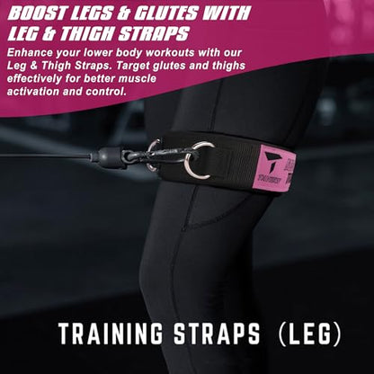 Thigh Ankle Strap Adjustable Neoprene Padded, Ankle Leg Cuffs with Resistance Bands for Leg Butt Training Workout Equipment, Strength Training,Hip Gluteus
