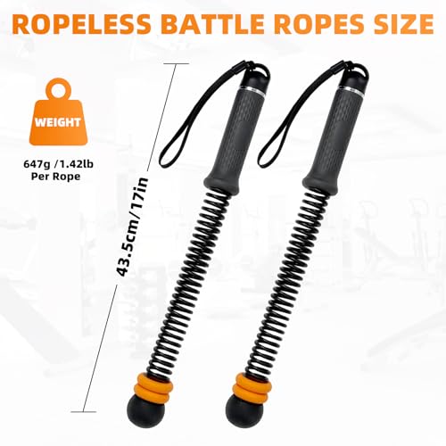 Cordless Battle Ropes, Battle Ropes for Home Gym, Weighted Sticks, Weighted Workout Equipment for Home Office Hotel Room Garden Exercise for Men & Women(1 Pair)