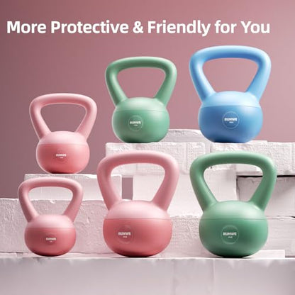 Soft Kettlebell for Women 5lb 10lb 15lb 20lb 25lb, Sand Filled Quiet Floor-Friendly Kettlebell, Anti-Slip Home Gym Fitness Equipment for Apartment Postpartum Recovery - color: 15 LB Green