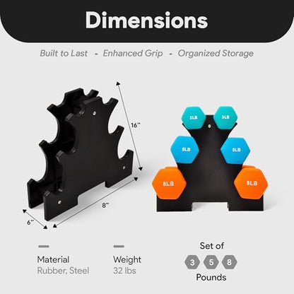 Fitvids SPZ-D358 - size: Dumbbell + Rack: 32LBS Set