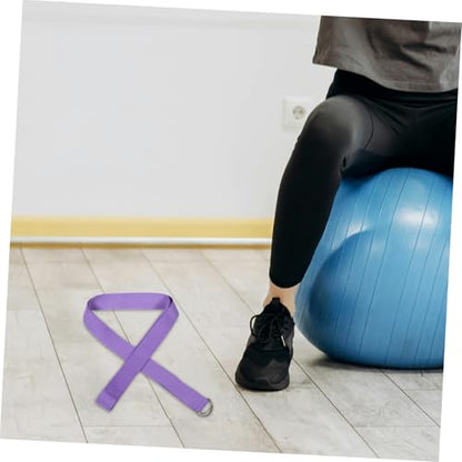 YARNOW Yoga Assisted Stretch Belt Fitness Resistance Belt Foot Stretching Band Comfortable Belt Yoga Support Belt Foot Muscle Relaxation Stretching Strap Lavender Polyester Cotton