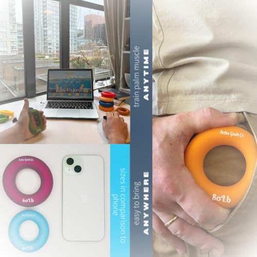 Hand Exerciser - PROFESSIONAL GRADE, Set or Single, Different Sizes. Visit to see more! Bague classique en silicone parfaite pour améliorer la force, la puissance et la vitesse dans les poignets. - size: 15.5 Single Ring - 3.5 in - 90 lb