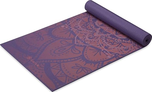 Gaiam Yoga Mat - Premium 6mm Print Extra Thick Non Slip Exercise & Fitness Mat for All Types of Yoga, Pilates & Floor Workouts (68"L x 24"W x 6mm Thick) - color: Athenian Rose