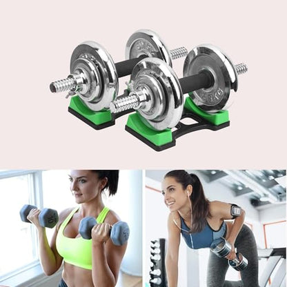 OUKENS Dumbbell Bracket Mat, 1 Pair 7.6x3.9 inches Holds up to 60kg ABS Dumbbell Storage Frame Stand Holder, Prevents Rolling & Scratches, Floor Protection Mat for Home Gym