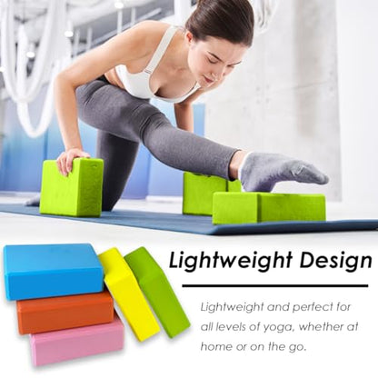 5 Pcs Foam Yoga Blocks,Eva Yoga Blocks Bulk,Colorful Non-Slip and Sturdy Foam Yoga Block for Stretching,Pilates,Men and Women Flexibility Training