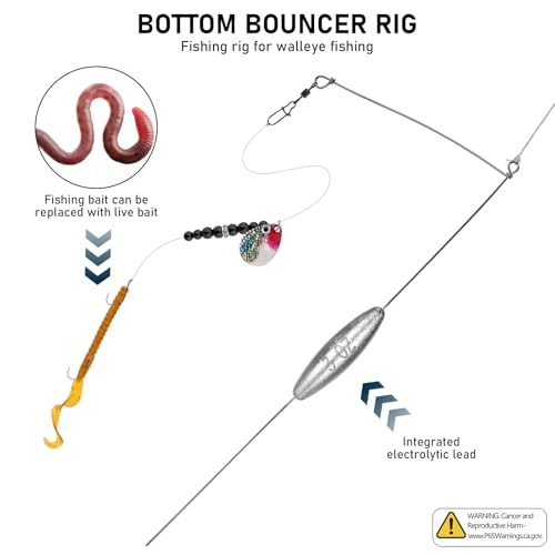 THKFISH 5 Pack Bottom Bouncer for Walleye Rigs, 1OZ-3OZ Trolling Weights Fishing Weight Sinkers Trolling Drifting Fishing Live Bait Spinner Rigs Crankbaits Crawler Harness Walleye Rig - color: Silver, size: 1oz-5PCS