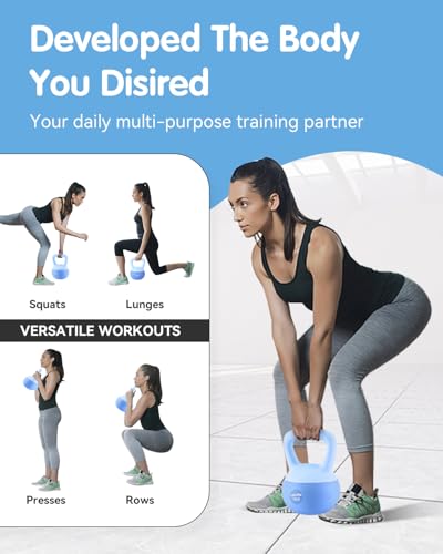 Soft Kettlebell - Cushioned Impact-Resistant Base and Anti-Slip - color: Blue