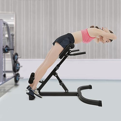 Roman Chair Back Extension Machine, 330lbs Multi-Functional Bench Adjustable Back Exercise Machine Hyperextension Bench Ab Machine Workout Equipment with 8 Adjustable for Home Gym Hotel School