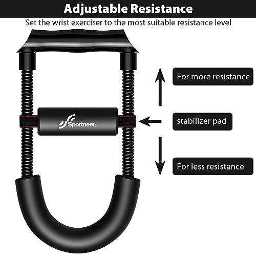 Sportneer Forearm Strengthener Wrist Exerciser with Adjustable Tension - style: Tension: 5kg/11 lbs - Length: 11.4"