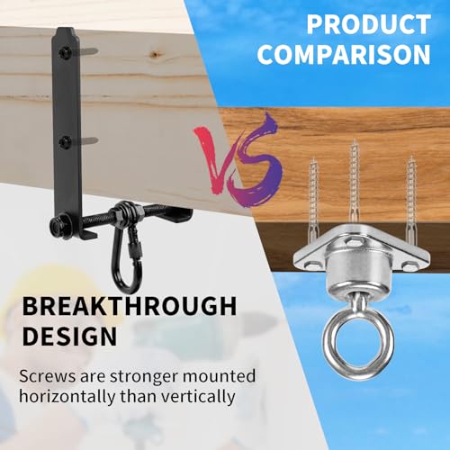 Heavy Duty Swing Hanger, Wood Beam & I-Beam Hanger, Swing Set Accessories Hammock 660LB Heavy Duty Swing Hooks Playground Hammock Chair Rope, Sandbag Porch, Hanging Heavy Punching Bags - style: 1Pack-with Snap Hook