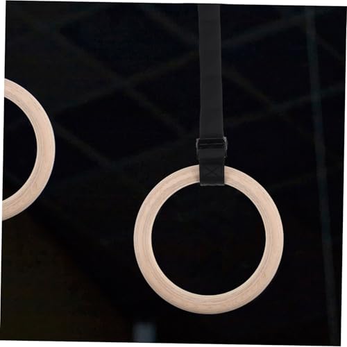 UPKOCH Wooden Gymnastics Rings with Adjustable Straps Bodyweight Training Equipment for Versatile Home Workouts and Strength Building Natural Design