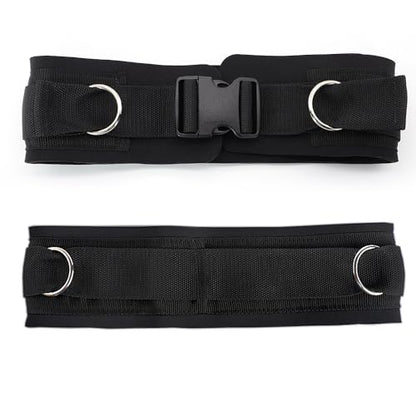 Adjustable Waist Belt Soft Neoprene Padded Belt with 2 Movable Rings for Cable Machines Fitness Exercise Speed Agility Resistance Training
